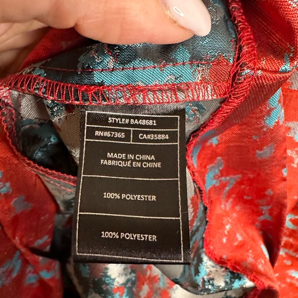 BB Dakota Halsey Fit and Flare Dress Red and Blue Size 2 - Picture 3 of 7